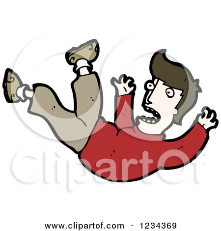 Clipart of a Man Falling - Royalty Free Vector Illustration by lineartestpilot