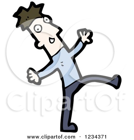 Clipart of a Man Walking - Royalty Free Vector Illustration by lineartestpilot