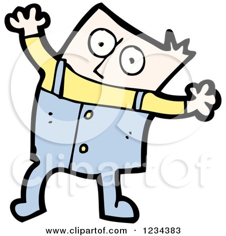 Clipart of a Man in Overalls - Royalty Free Vector Illustration by lineartestpilot