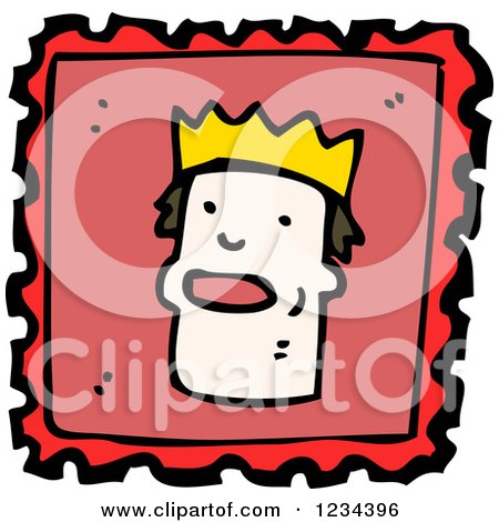 Clipart of a King Stamp - Royalty Free Vector Illustration by lineartestpilot