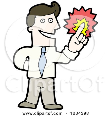 Clipart of a Businessman with an Idea - Royalty Free Vector Illustration by lineartestpilot