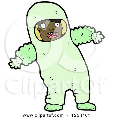 Clipart of a Man in a Hazmat Suit - Royalty Free Vector Illustration by lineartestpilot