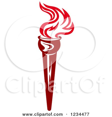 Clipart of a Flaming Red Torch 21 - Royalty Free Vector Illustration by Vector Tradition SM