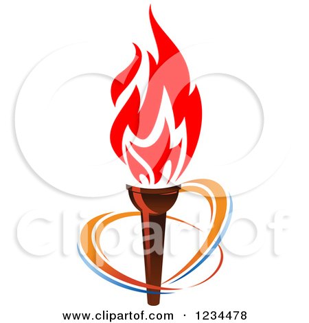 Clipart of a Flaming Torch and Rings 3 - Royalty Free Vector Illustration by Vector Tradition SM