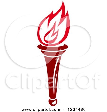 Clipart of a Flaming Red Torch 19 - Royalty Free Vector Illustration by Vector Tradition SM