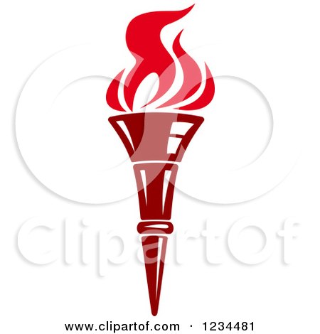 Clipart of a Flaming Red Torch 20 - Royalty Free Vector Illustration by Vector Tradition SM