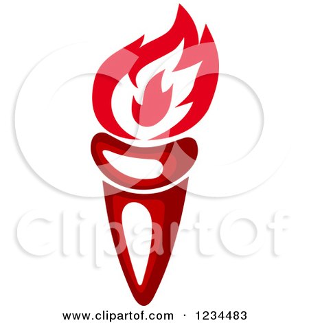 Clipart of a Flaming Red Torch 23 - Royalty Free Vector Illustration by Vector Tradition SM