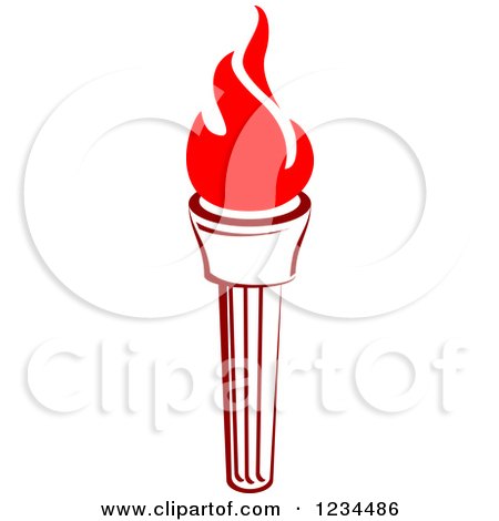 Clipart of a Flaming Red Torch 36 - Royalty Free Vector Illustration by Vector Tradition SM