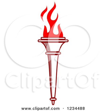 Clipart of a Flaming Red Torch 38 - Royalty Free Vector Illustration by Vector Tradition SM