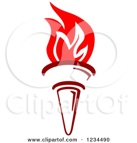 Clipart of a Flaming Red Torch 40 - Royalty Free Vector Illustration by Vector Tradition SM