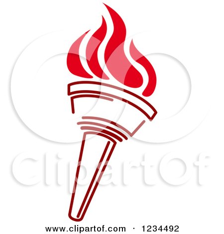 Clipart of a Flaming Red Torch 34 - Royalty Free Vector Illustration by Vector Tradition SM