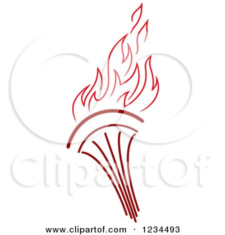 Clipart of a Flaming Red Torch 26 - Royalty Free Vector Illustration by Vector Tradition SM