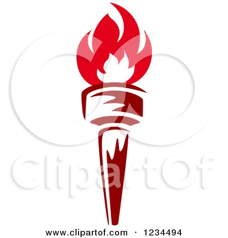 Clipart of a Flaming Red Torch 27 - Royalty Free Vector Illustration by Vector Tradition SM