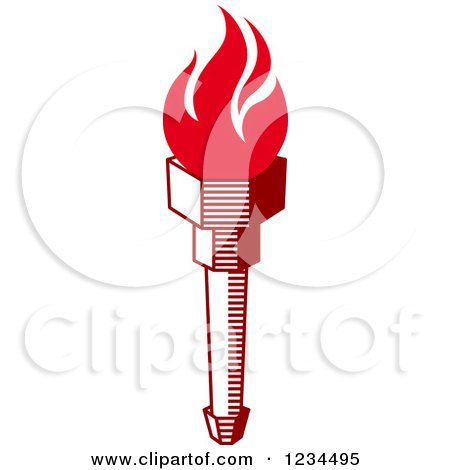 Clipart of a Flaming Red Torch 28 - Royalty Free Vector Illustration by Vector Tradition SM