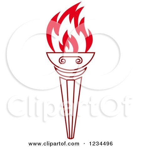 Clipart of a Flaming Red Torch 29 - Royalty Free Vector Illustration by Vector Tradition SM
