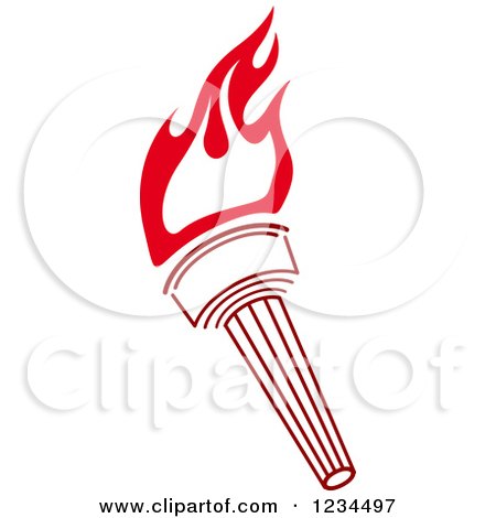 Clipart of a Flaming Red Torch 30 - Royalty Free Vector Illustration by Vector Tradition SM