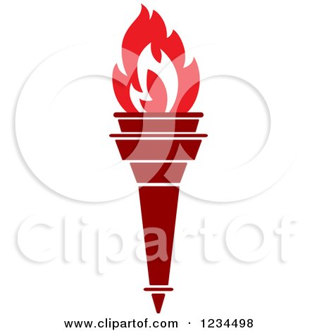 Clipart of a Flaming Red Torch 31 - Royalty Free Vector Illustration by Vector Tradition SM