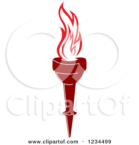 Clipart of a Flaming Red Torch 32 - Royalty Free Vector Illustration by Vector Tradition SM