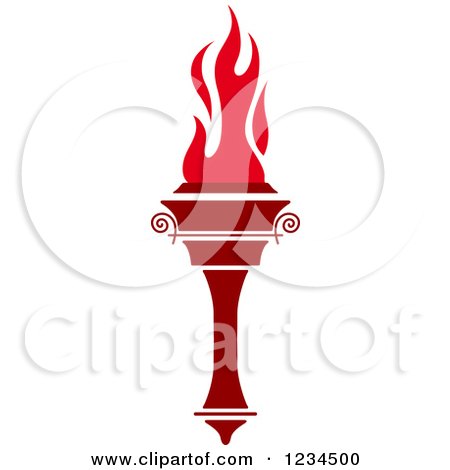 Clipart of a Flaming Red Torch 33 - Royalty Free Vector Illustration by Vector Tradition SM