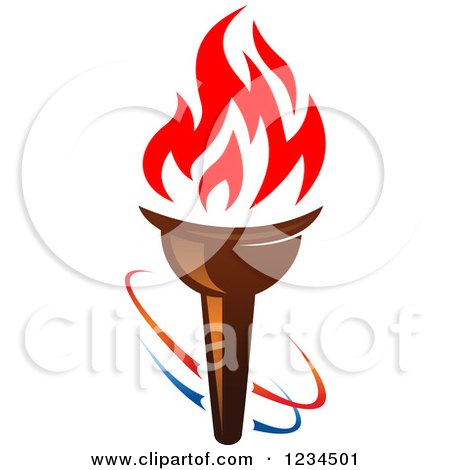 Clipart of a Flaming Torch and Rings - Royalty Free Vector Illustration by Vector Tradition SM