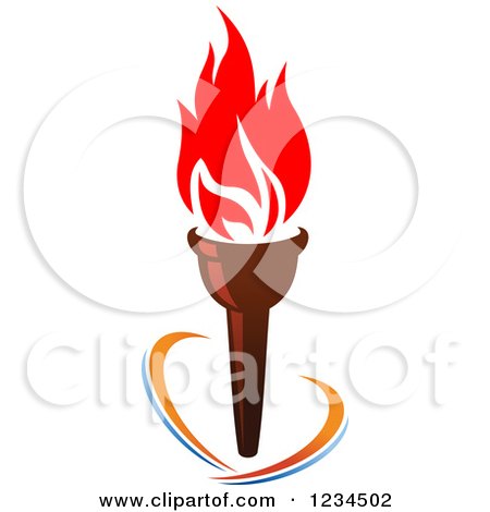 Clipart of a Flaming Torch and Rings 2 - Royalty Free Vector Illustration by Vector Tradition SM