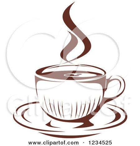 Clipart of a Brown Cafe Coffee Cup with Steam 19 - Royalty Free Vector Illustration by Vector Tradition SM