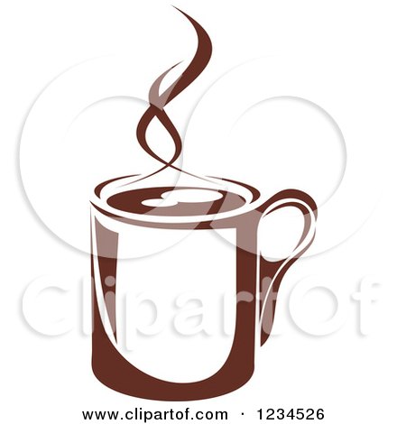 Clipart of a Brown Cafe Coffee Cup with Steam 25 - Royalty Free Vector Illustration by Vector Tradition SM
