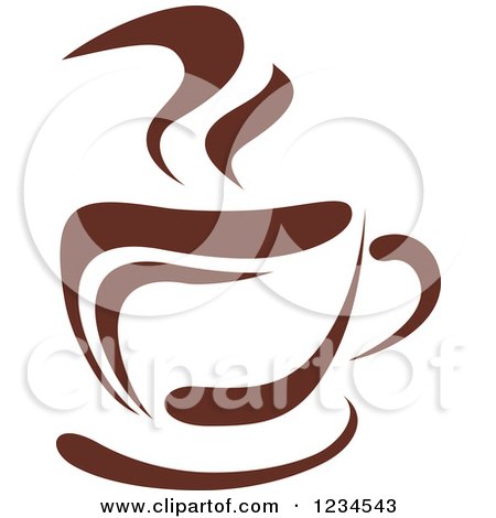Clipart of a Brown Cafe Coffee Cup with Steam 42 - Royalty Free Vector Illustration by Vector Tradition SM