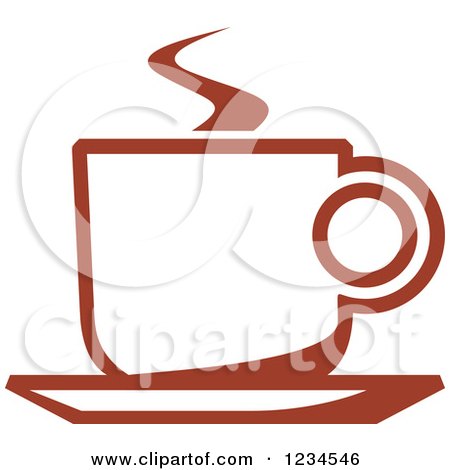 Clipart of a Brown Cafe Coffee Cup with Steam 45 - Royalty Free Vector Illustration by Vector Tradition SM
