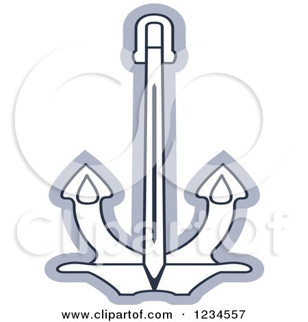 Clipart of a Blue Nautical Anchor 4 - Royalty Free Vector Illustration by Vector Tradition SM