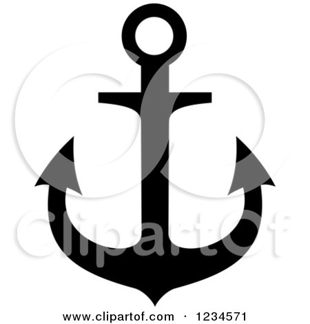 Clipart of a Black and White Nautical Anchor 8 - Royalty Free Vector Illustration by Vector Tradition SM