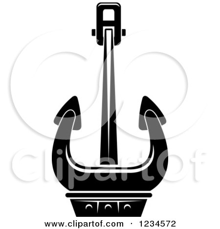 Clipart of a Black and White Nautical Anchor 9 - Royalty Free Vector Illustration by Vector Tradition SM