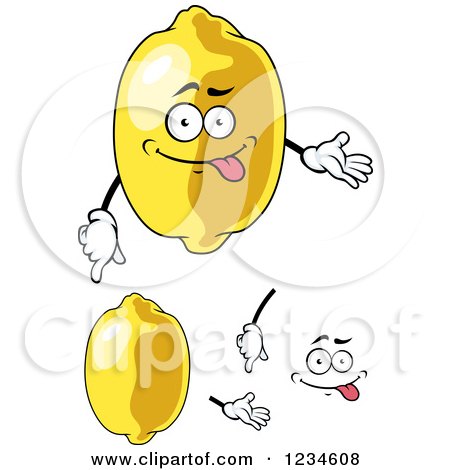 Clipart of a Happy Lemon Character - Royalty Free Vector Illustration by Vector Tradition SM