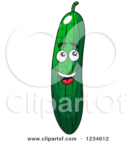 Clipart of a Happy Cucumber Character - Royalty Free Vector Illustration by Vector Tradition SM