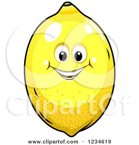 Clipart of a Happy Lemon Character 2 - Royalty Free Vector Illustration by Vector Tradition SM