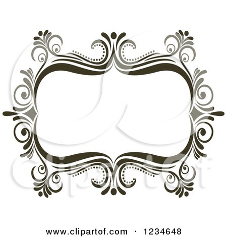 Clipart of a Dark Brown Ornate Frame 5 - Royalty Free Vector Illustration by Vector Tradition SM