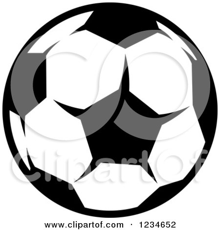 Clipart of a Black and White Soccer Ball - Royalty Free Vector Illustration by Vector Tradition SM