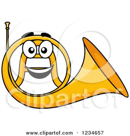 Clipart of a Happy Frnech Horn - Royalty Free Vector Illustration by Vector Tradition SM