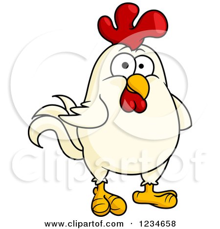 Clipart of a White Rooster - Royalty Free Vector Illustration by Vector Tradition SM