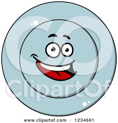 Clipart of a Happy Plate Character - Royalty Free Vector Illustration by Vector Tradition SM
