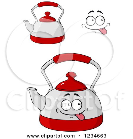 Clipart of a Happy Tea Pot Character - Royalty Free Vector Illustration by Vector Tradition SM