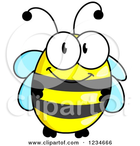 Clipart of a Cute Happy Bee - Royalty Free Vector Illustration by Vector Tradition SM