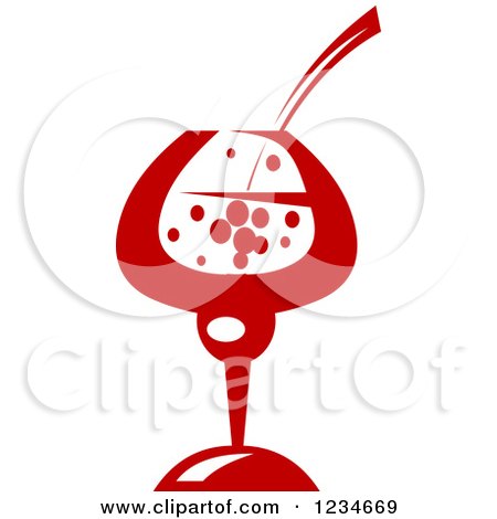 Clipart of a Bubbly Red Cocktail - Royalty Free Vector Illustration by Vector Tradition SM