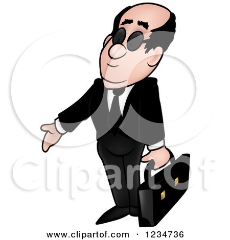 Clipart of a Male Agent Presenting - Royalty Free Vector Illustration by dero