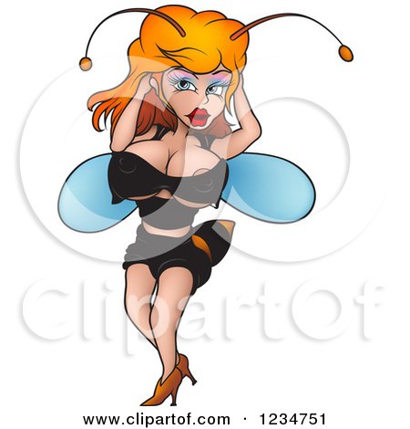 Clipart of a Sexy Female Wasp - Royalty Free Vector Illustration by dero