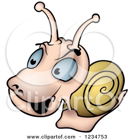 Clipart of a Curious Snail - Royalty Free Vector Illustration by dero