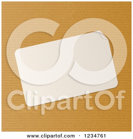 Clipart of a Blank Peeling Label over Brown Paper - Royalty Free Vector Illustration by elaineitalia
