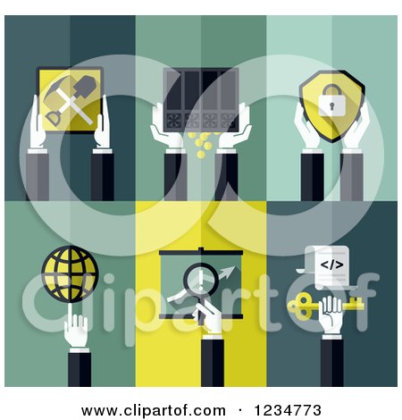Clipart of Digital Currency Business Icons - Royalty Free Vector Illustration by elena