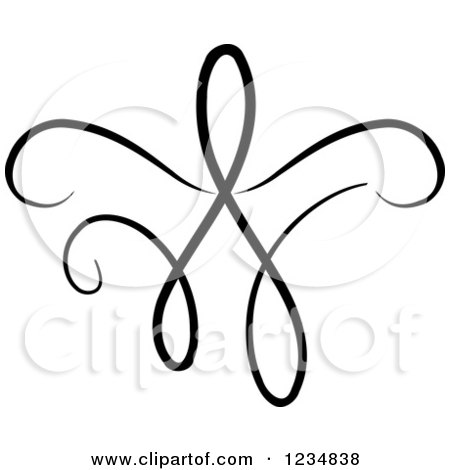 Clipart of a Black Swirl Design Element 7 - Royalty Free Vector Illustration by BNP Design Studio