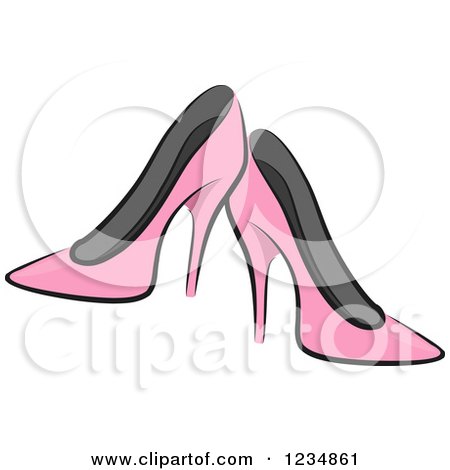 Clipart of Pink Boutique High Heels - Royalty Free Vector Illustration by BNP Design Studio